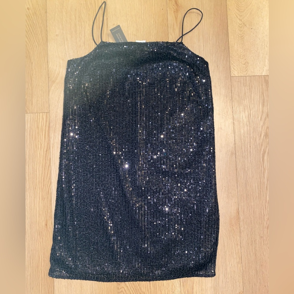 Banana Republic Black Sequin Mini Dress Size 2